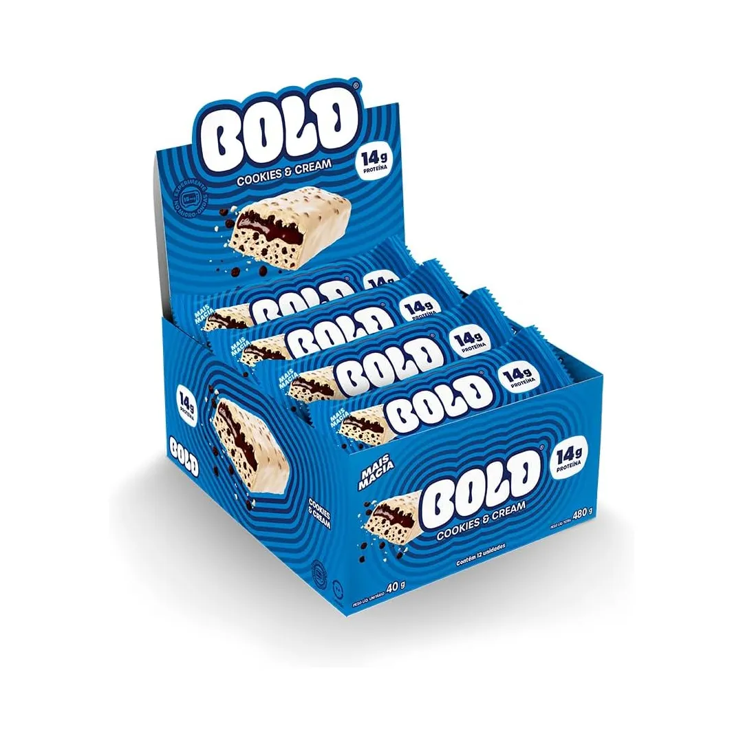 Barra de Proteína Bold Cookies e Cream 40G -Display com 12 unidades