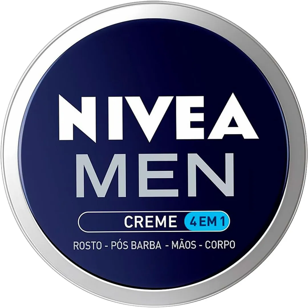 NIVEA MEN Creme 4 em 1 75g, Hidratação Intensa, Evita Ressecamento, Corporal, Facial, Mãos, Pós Barba, Pele Normal e Extrasseca