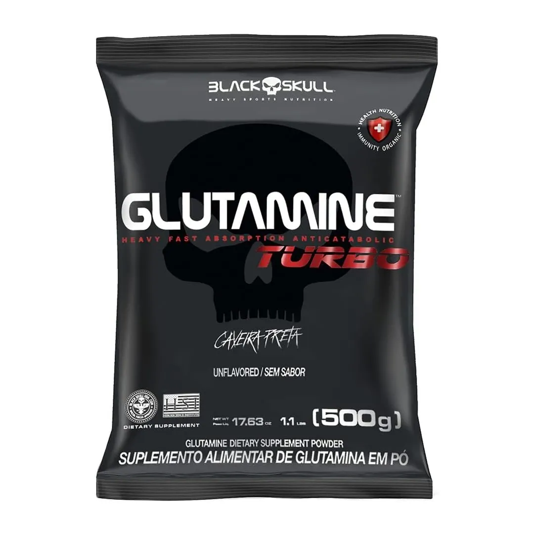 Refil Glutamine Turbo 500G, Black Skull