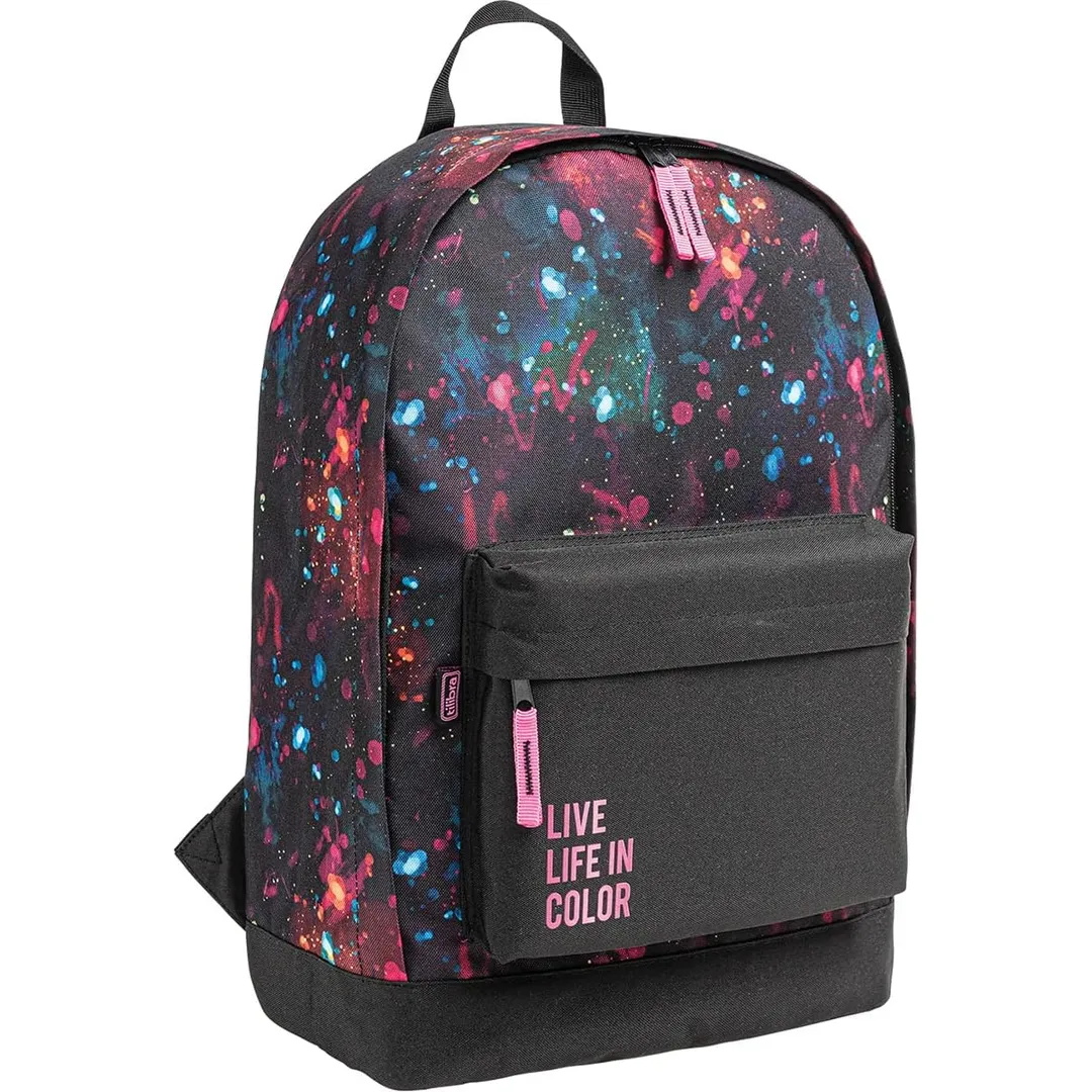 Tilibra - Mochila de Costas Académie Splashes Preta