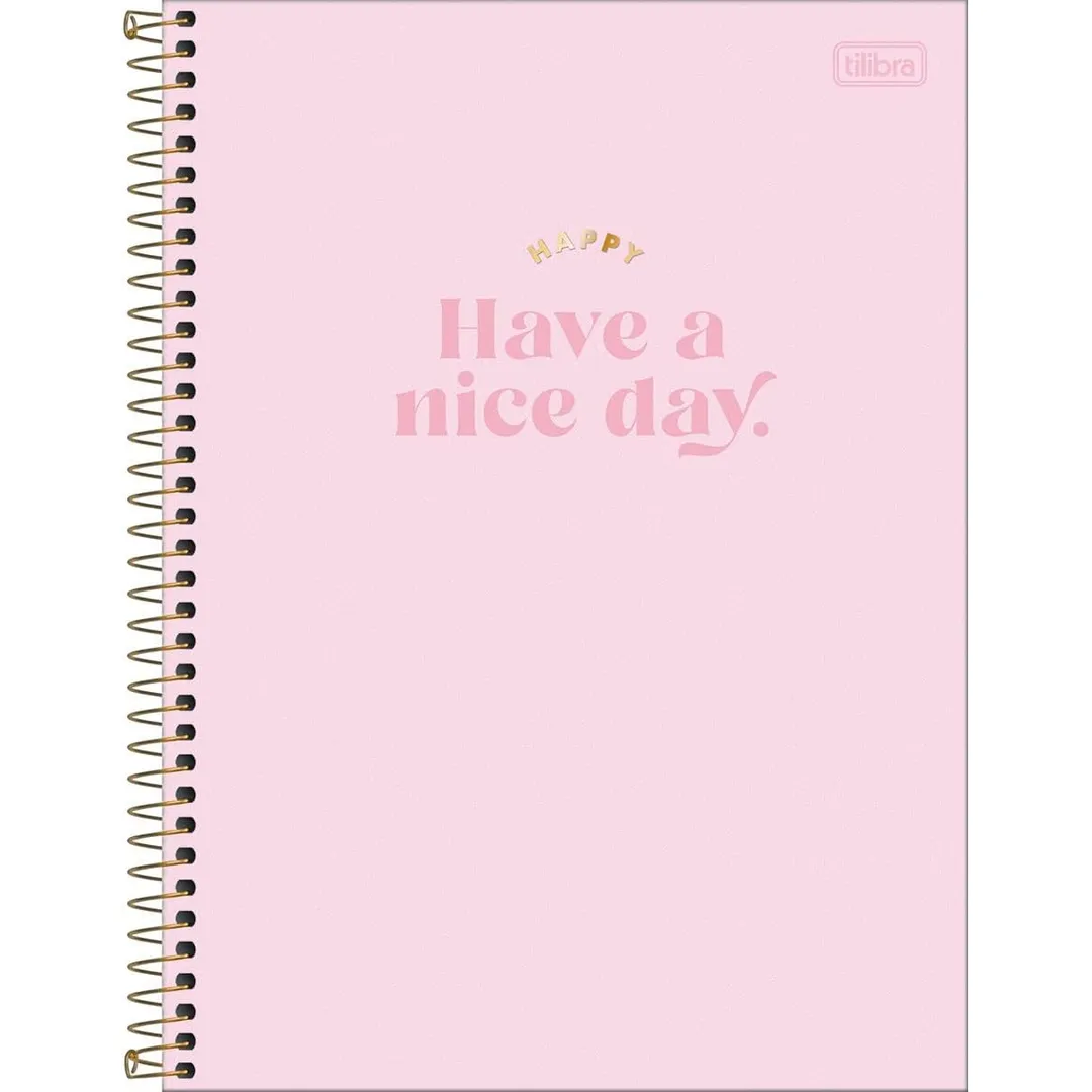 Caderno de 01 Matéria Capa Dura 2020 Happy 80 Folhas - Pacote com 4, Tilibra, 30.543-0, Multicolorido
