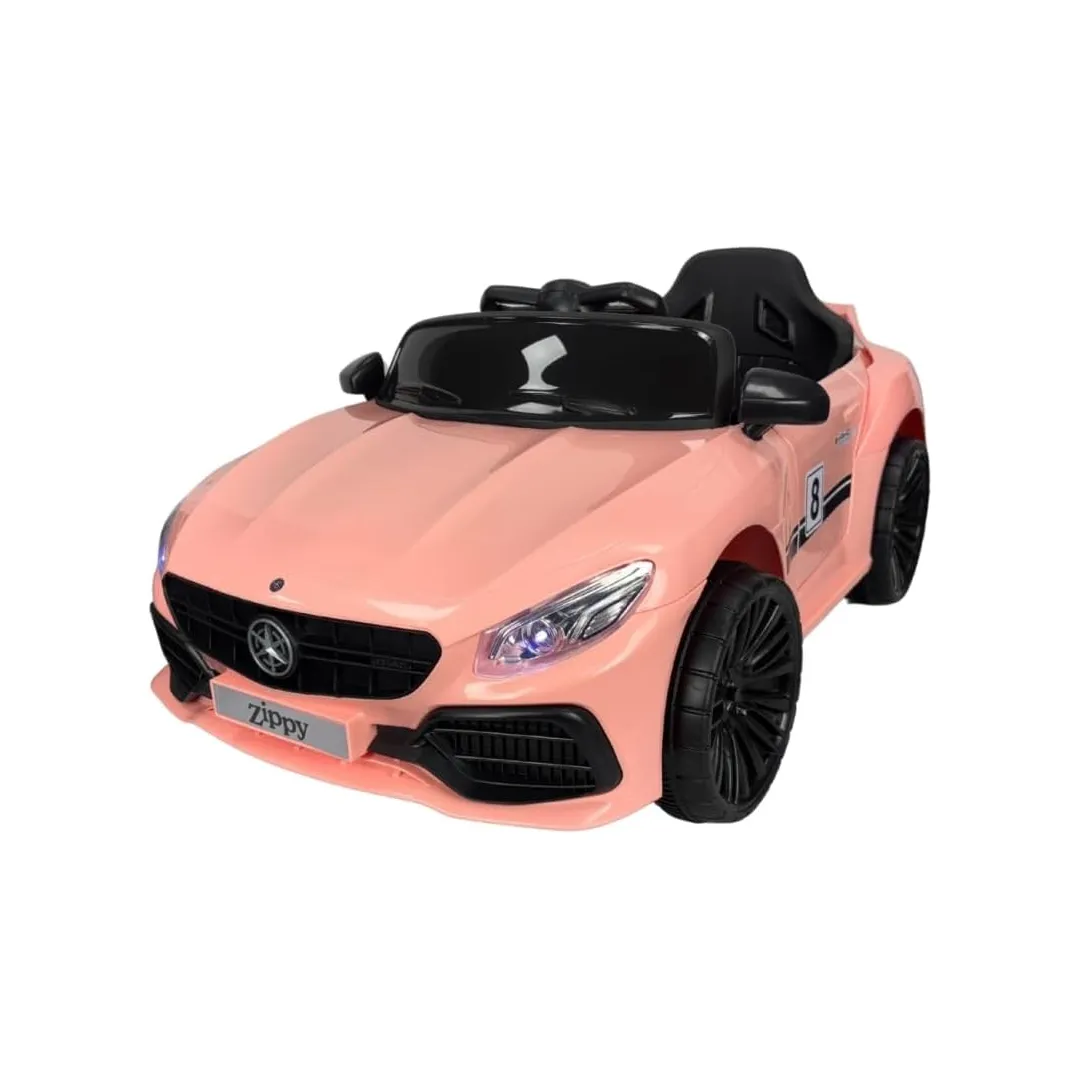 Zippy Toys Carro Elétrico M380 com Controle Remoto 6V, Rosa