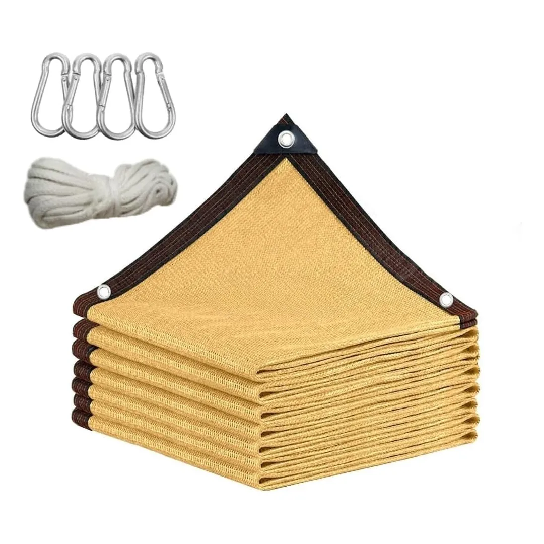 4x5m Tela Sombreamento Toldo Sombrite Garagem Proteção 90%, Ideal para Garagens, Piscinas, Jardins, Áreas de Lazer e Varandas(Bege,2×3 metros)