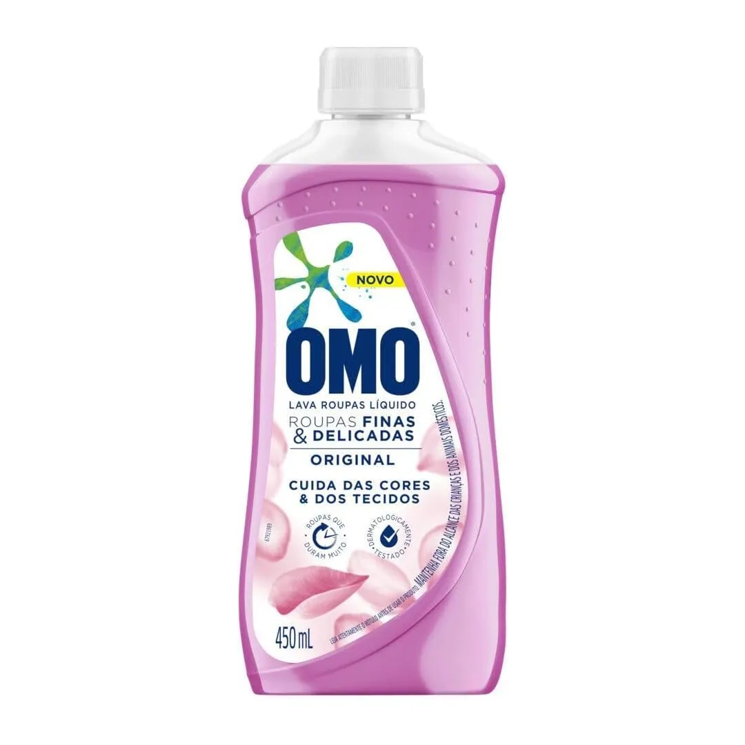 OMO Lava-Roupas Líquido Roupas Finas E Delicadas Original Frasco 450Ml Omo 450 Ml