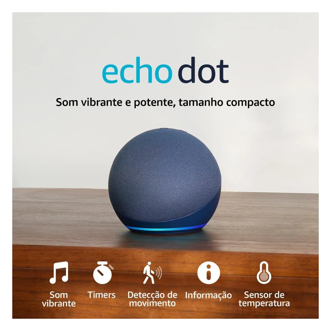 Echo Dot (Geração mais recente) | Smart speaker com Alexa, som vibrante e potente, Wi-Fi e Bluetooth | Cor Azul, com Acesso Antecipado à Alexa+
