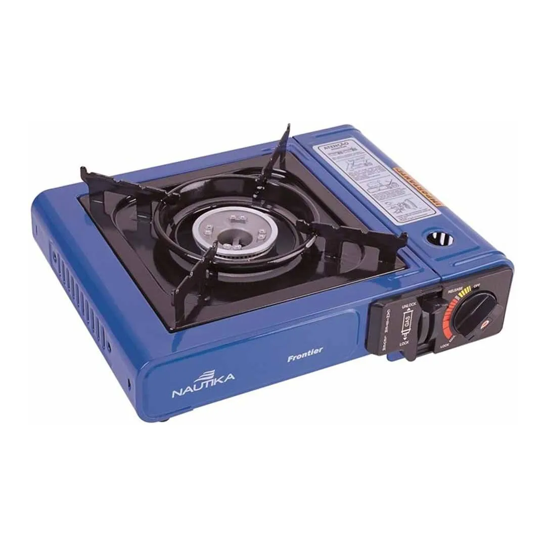 NTK, Fogareiro Frontier Em Aço Esmaltado Com Ignição Eletrônica Apoio De Panela, Chama Regulável, Dispensa Uso De Fósforos, Ideal Para Uso Diário, Camping, Trilha Ou Viagens, Prático E Econômico