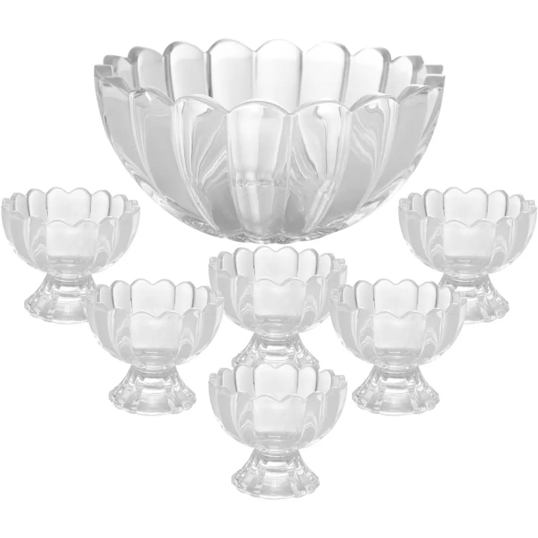 WOLFF - Conjunto 7 Peças Bowl com 6 Taças para Sobremesa Geneva 1,1L/125ml
