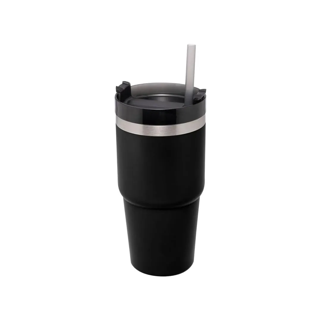 WOLFF - Copo Térmico Parede Dupla SlimTerm com Base Ergonômica e Canudo Preto 590ml
