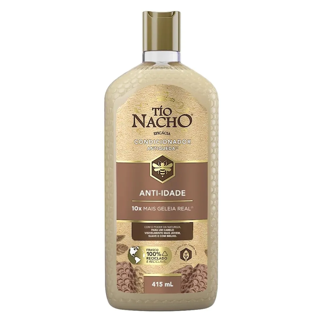 Tío Nacho Condicionador Anti-idade Antiqueda Natural com Geleia Real Concentrada – Reparação, Nutrição Profunda e Fortalecimento Capilar 415ml